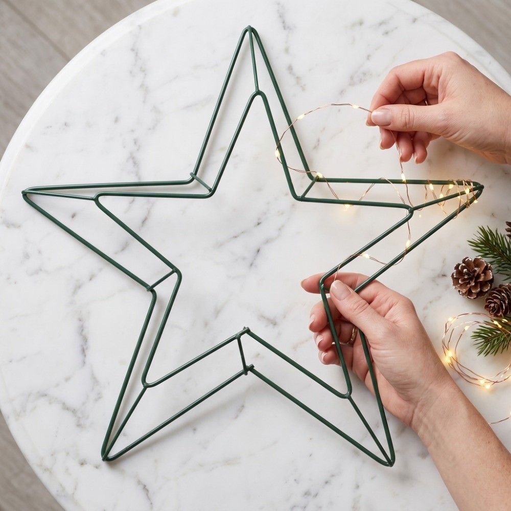 Personalizable Metal Wire Star - Wreath Form Wire recension och pris
