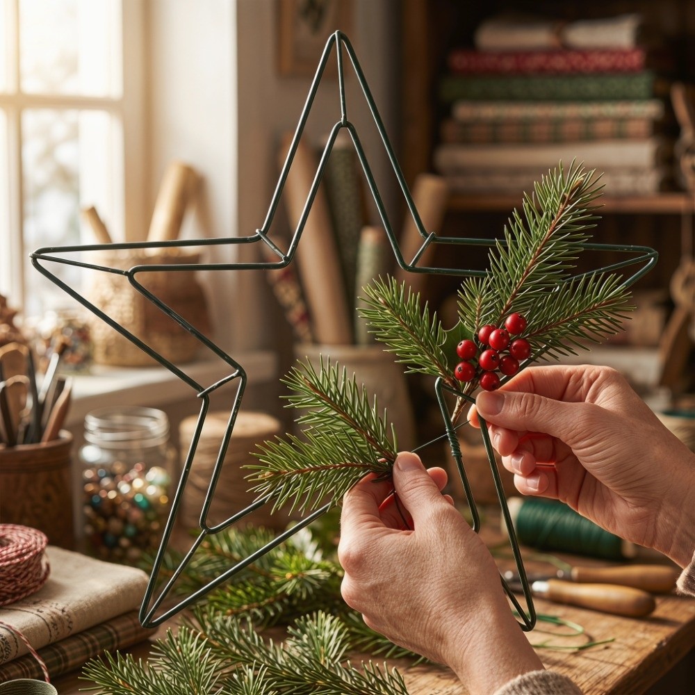 Personalizable Metal Wire Star - Wreath Form Wire recension och pris