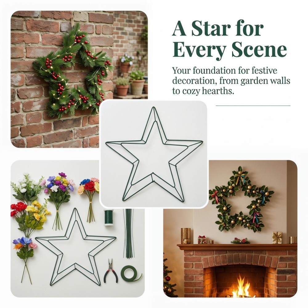 Personalizable Metal Wire Star - Wreath Form Wire recension och pris