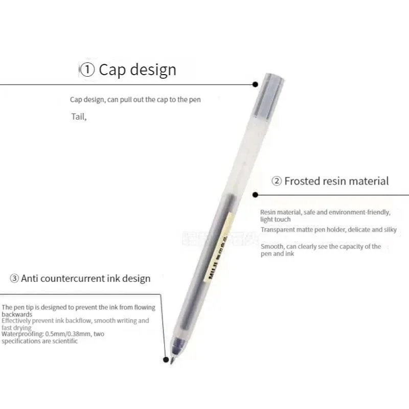 6/8Pcs/Set MUJIs Gel Pen Black - Pentel Pen Energel recension och pris