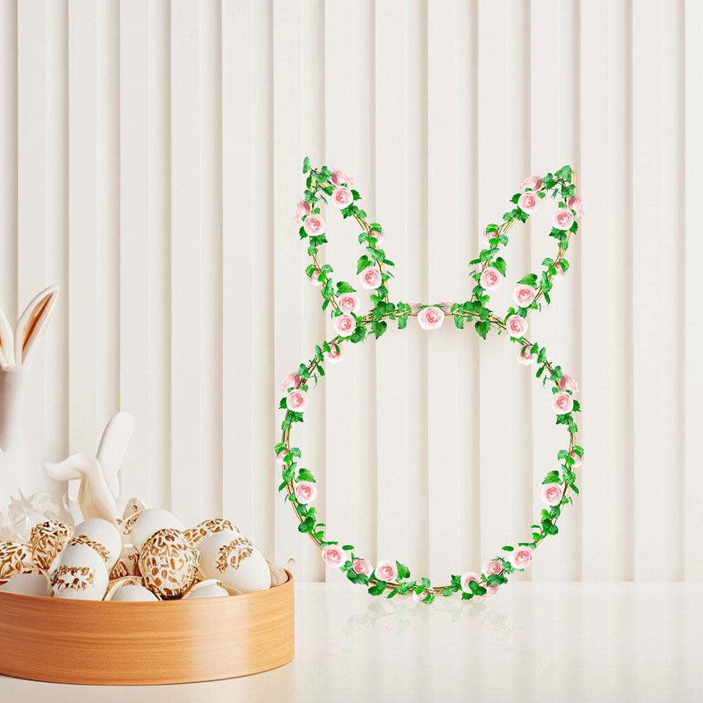 2Pcs Rabbit Head Floral Wreath - Wreath Form Wire recension och pris